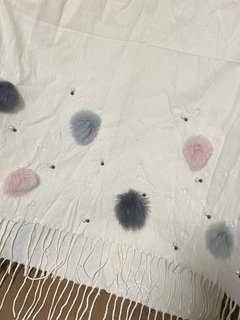 Pashimina pérolas e pompons - Ananogueirasemijoias
