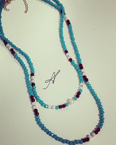 Colar cristais turquesa - comprar online