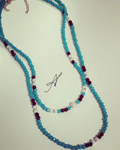 Colar cristais turquesa - comprar online