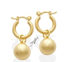 Brinco arg bola banho ouro
