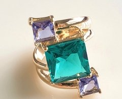Conjunto turmalina e lavanda banhdo a ouro 18k - comprar online