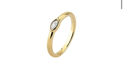 Anel zirconia cristal banho ouro 18k