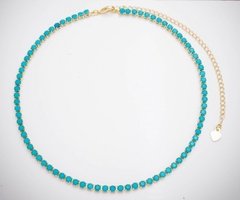 colar riviera turquesa banhado a ouro 18k 40cm