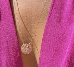 Colar Escapulpário pedra e Mandala Estrela Banhado a ouro 18K na internet