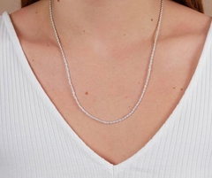 Colar cordão baiano banho rodio branco - comprar online