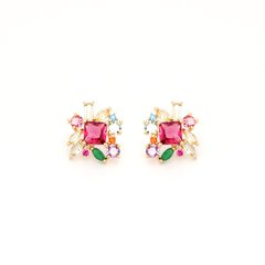 Conjunto Cristal turmalina rosa banhado a ouro 18k - Ananogueirasemijoias