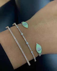 Braceletes olho esmaltado - comprar online