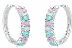 Argola multicolorida banhada a ródio branco