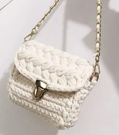 Bolso crochê tecido preta - Ananogueirasemijoias