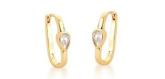 Trio argolas formas zirconias banhada a ouro 18k - comprar online