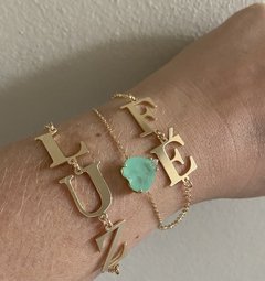 Pulseira Coração Esmeralda Colombiana Banhoda a Ouro 18K - Ajustável na internet