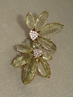 Brinco flor cristal banhado a ouro 18k na internet