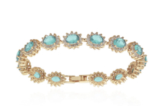 Pulseira azul banho ouro 18k