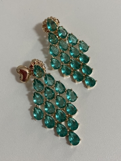 Brinco pedras cacho banho ouro 18k - comprar online