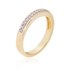 Anel zircônia banhado a ouro 18k