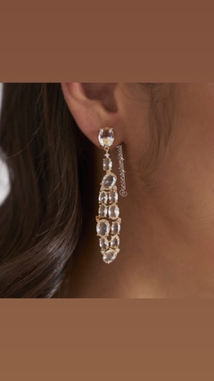 Brinco com cristais banhado a ouro 18k - comprar online