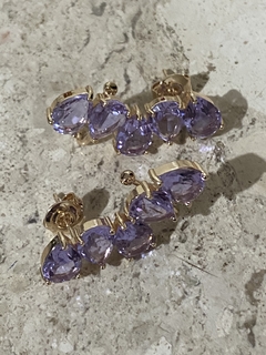 Brinco earcuff 5 pedras banho ouro 18k