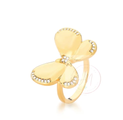 Anel borb banho ouro 18k