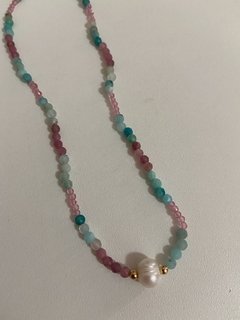 Colares cristais banhadas a ouro 18k