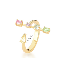 Anel flecha colors banhado a ouro 18k