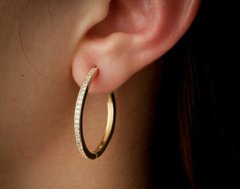 Brinco argola zirconias banhada a ouro 18k - comprar online