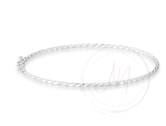 Bracelete Trançada Prata Lisa
