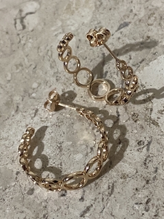 Brinco argola círculos banho ouro 18k