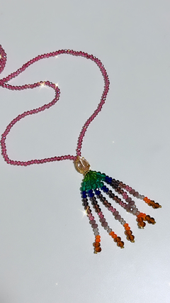 Colar tassel cristais banho ouro 18k - comprar online