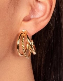 Argola tripla banhada a ouro 18k - comprar online