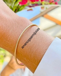 Pulseira aro liso banho ouro 18k