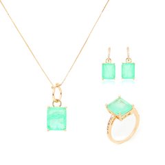 Colar esmeralda colombiana banhado a ouro 18k