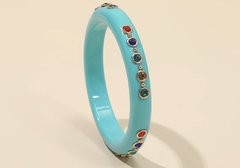 Bracelete resinado colorido com pedras coloridas - loja online