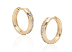 Argolinha cristais banho ouro 18k