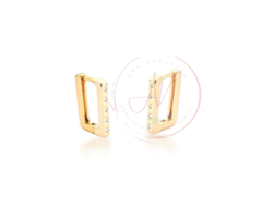 Brinco argola ret zirconias