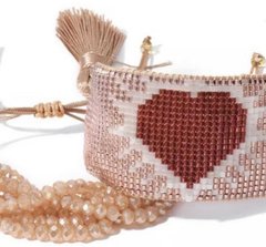 Pulseira rose coração