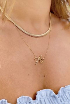 Colar Amor & Fé banhado a ouro 18k - Ananogueirasemijoias