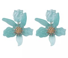 Brinco flor grande resina - loja online