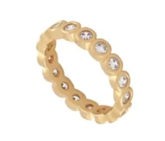 Anel banho a ouro 18k zirconias