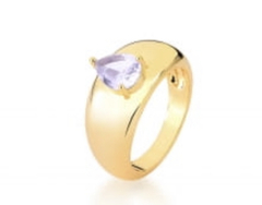 Anel lavanda banhado a ouro 18k
