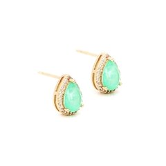 Brinco gota esmeralda colombiana banhado a ouro 18k - comprar online