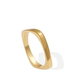 Anel Quadrado Liso banho ouro