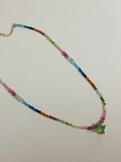 Imagem do Colar choker cristais banhados a ouro 18k