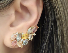 Brinco ear cuff navetes coloridas - comprar online