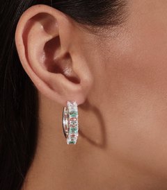 Argola multicolorida banhada a ródio branco - comprar online