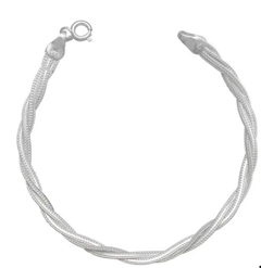 Pulseira trançada prata