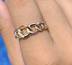 Anel elo banhado a ouro 18k