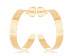 Brinco argola dourada banhada a ouro 18k