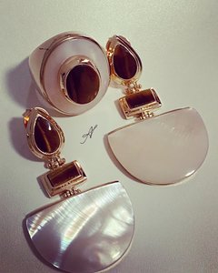 Anel madrepérola olho de tigre banhado a ouro 18k - comprar online