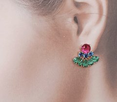 Brinco tricolor banhado a ouro 18k - comprar online