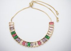 Pulseira multicolorida banhada a ouro 18k